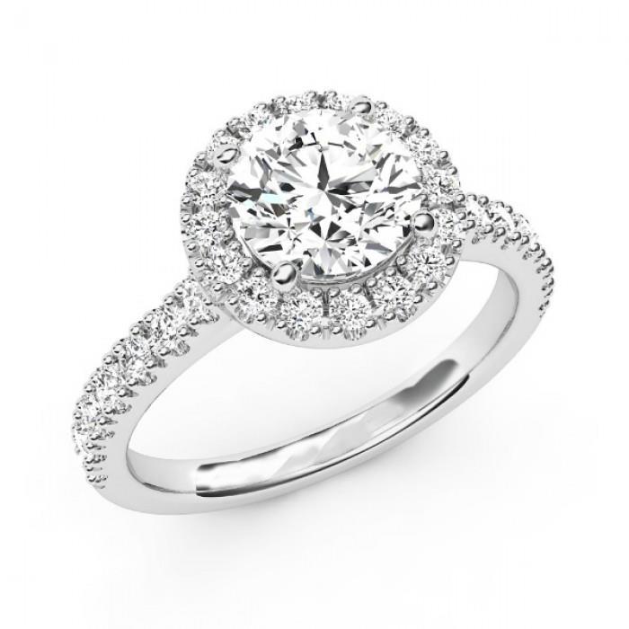 natural round diamond 3.50ct ring front view