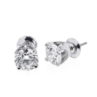 Round Cut Diamonds Lady   High Quality Fancy Sparkling Stud Earrings