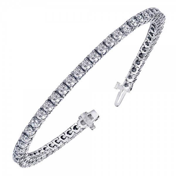 Round Cut 4 Prong Setting Diamond Tennis Bracelet White Gold Jewelry Tennis Bracelet