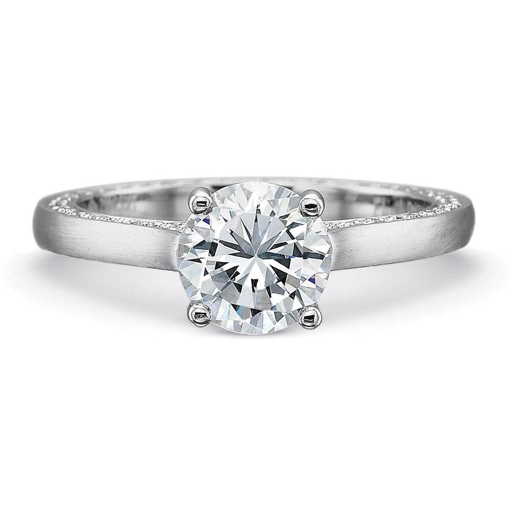 Amazing  Sparkling Unique Solitaire White Gold Diamond Anniversary Ring 