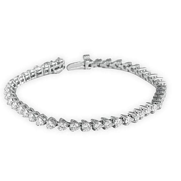 Round Cut 5.00 Carats Prong Set Diamonds Tennis Bracelet White Gold Tennis Bracelet