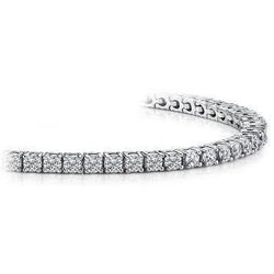 Real  Round Cut 6 Ct Diamond Tennis Bracelet Solid White Gold Jewelry