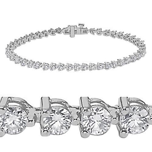 Round Cut 9 Carats 3 Prong Set Diamond Tennis Bracelet Mens Women Gold Jewelry Tennis Bracelet