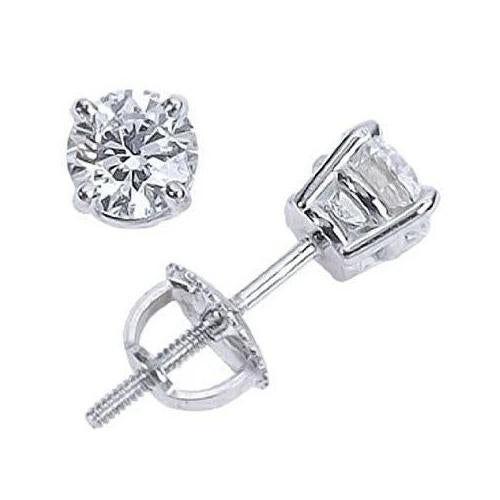 Brillent Round Cut Diamond Lady White Gold Fine Jewelry Stud Earrings