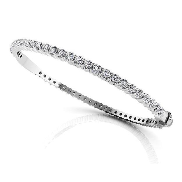 Round Cut Diamond Bangle Solid Gold Fine 5.40 Ct Jewelry Bangle