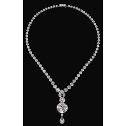 Round Cut Diamond Ladies Necklace 20 Carats Fine Jewelry