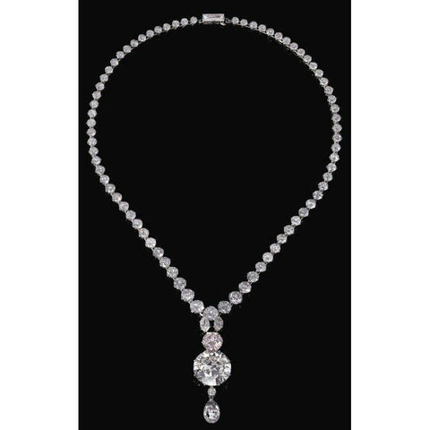 Round Cut Diamond Ladies Necklace Pendant 20 Carats White Gold Fine Jewelry Pendant