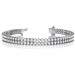 Round Cut Natural Diamond Tennis Bracelet 6.60 Carats White Gold