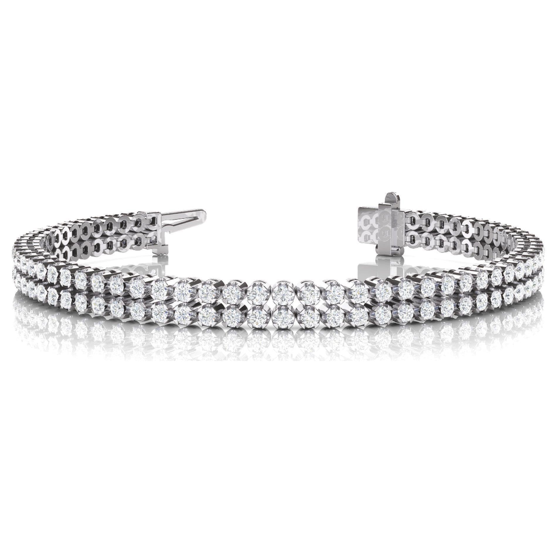 Round Cut Diamond Tennis Bracelet 8.50 Carats White Gold Tennis Bracelet