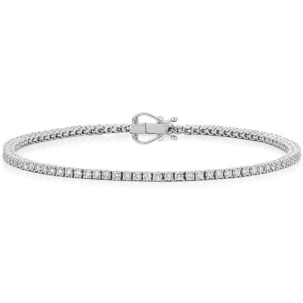 Round Cut Diamond Tennis Bracelet Solid White Gold Fine Jewelry Tennis Bracelet