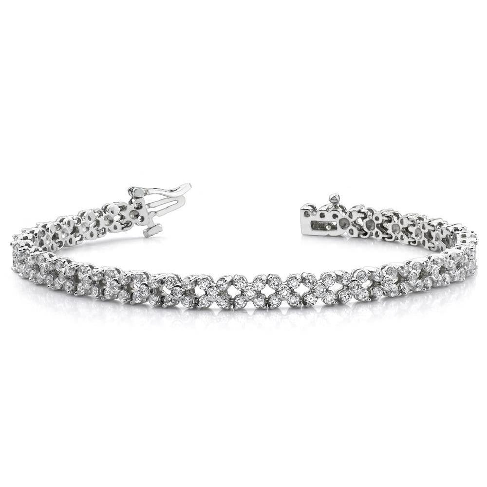 Round Cut Diamond Tennis Bracelet Solid White Gold Jewelry 5 Carats Tennis Bracelet