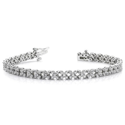 Round Cut Diamond Tennis Bracelet Solid White Gold Jewelry 5 Carats Tennis Bracelet