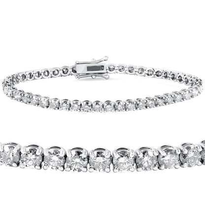 Round Cut Diamond Tennis Bracelet Sparkling White Gold 14K 3.25 Ct Tennis Bracelet