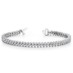 Round Cut Natural Earth Mined Diamond Tennis Bracelet White Gold Lady Jewelry 6 Carats