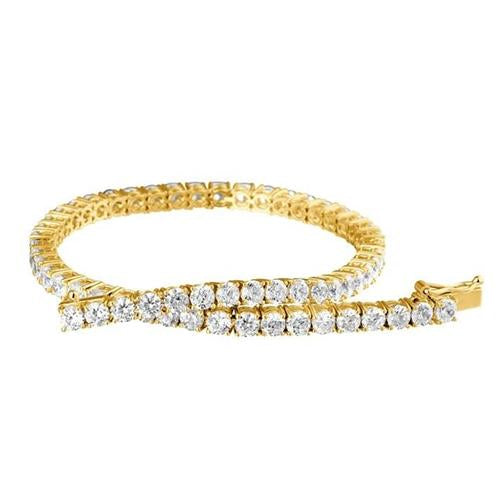 Round Cut Diamond Tennis Ladies Bracelet 5 Carats Solid Yellow Gold Jewelry Tennis Bracelet