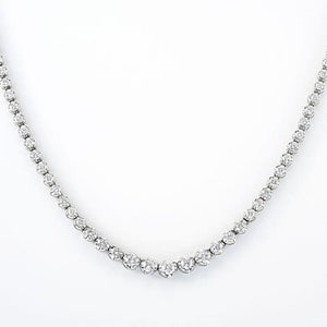 Round Cut Diamond Tennis Necklace White Gold Fine Jewelry 6 Ct Necklace