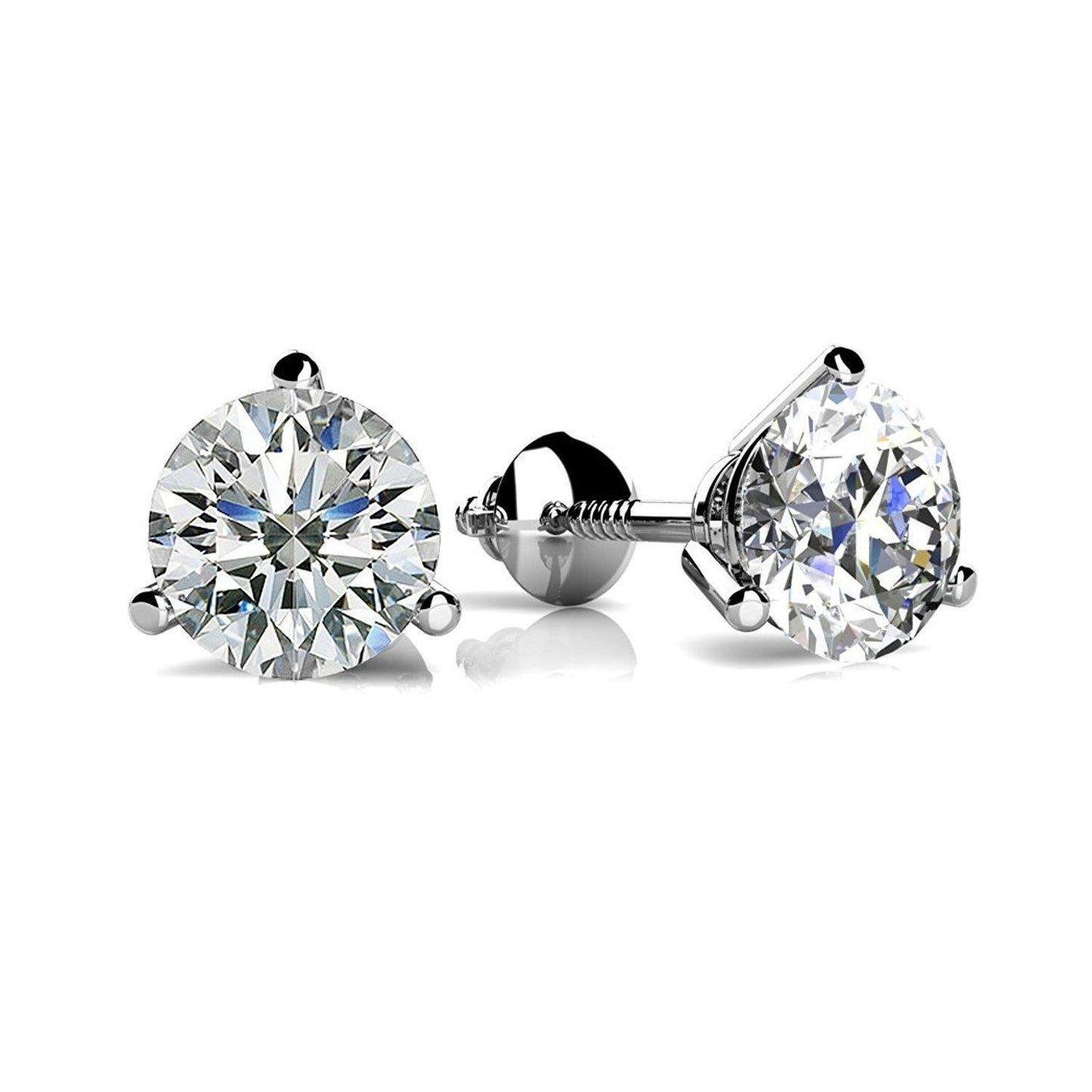 Round Cut Diamond Women Studs Earring White Gold  Stud Earrings