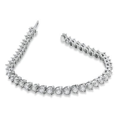 Round Cut Diamonds Prong Setting Tennis Bracelet White Gold 8.80 Ct Tennis Bracelet