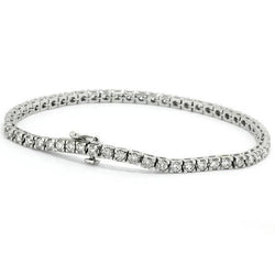 Round Cut Natural Earth Mined Diamonds Tennis Bracelet 4.50 Ct Prong Set White Gold 14K