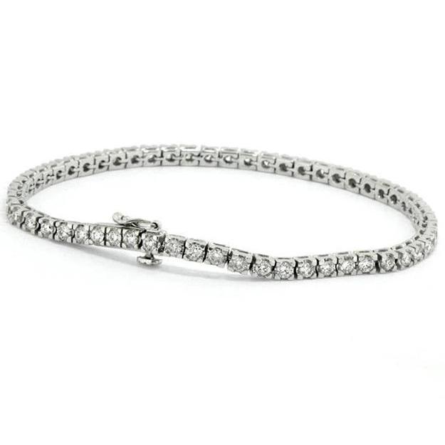 Round Cut Diamonds Tennis Bracelet 4.50 Ct Prong Set White Gold 14K Tennis Bracelet
