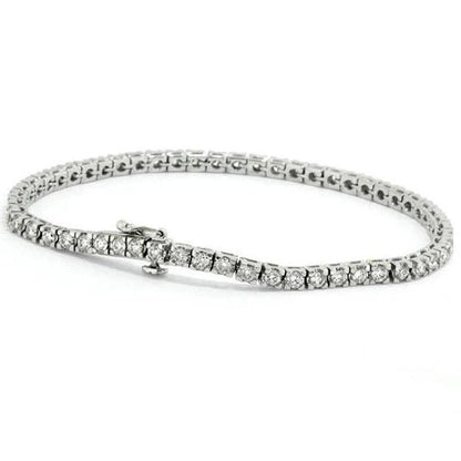 Round Cut Diamonds Tennis Bracelet 4.50 Ct Prong Set White Gold 14K Tennis Bracelet
