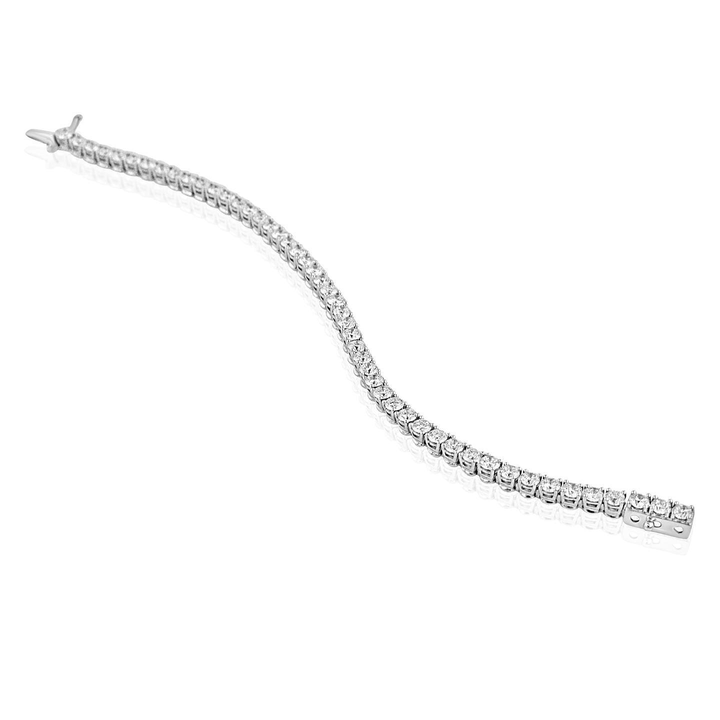 Round Cut Small 2.40 Carats Diamonds Women Tennis Bracelet White Gold Tennis Bracelet