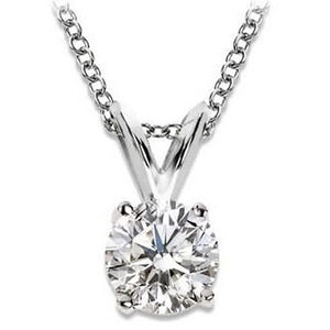 Round Cut Solitaire Diamond Necklace Pendant White Gold 14K 2.75 Ct Pendant