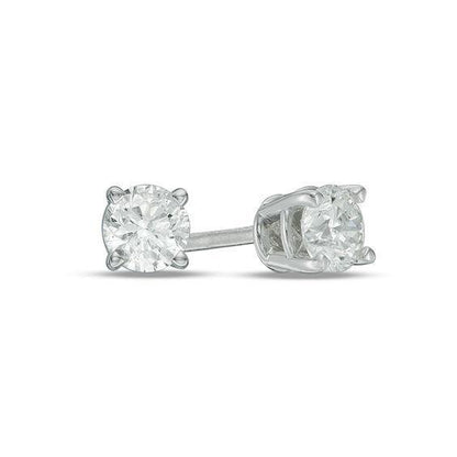 natural round diamond 2.00ct earring front view
