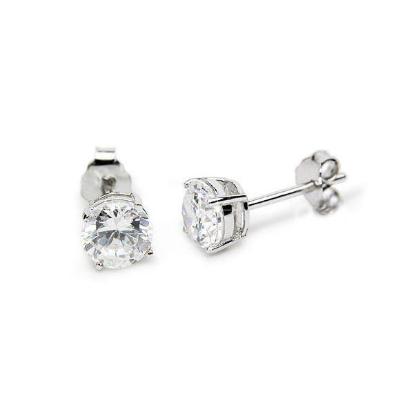 Round Cut Sparkling 3.50 Carats Diamonds Studs Earrings White Gold Stud Earrings