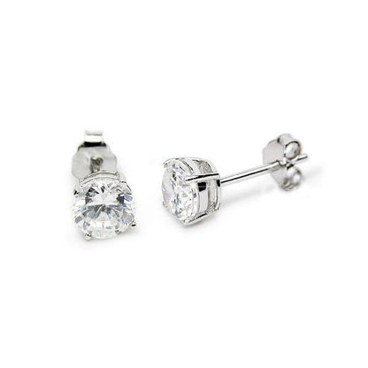 natural round diamond 3.50ct earring front view