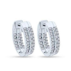 Round Cut Sparkling 4.50 Ct Diamonds Women Hoop Earrings Gold White