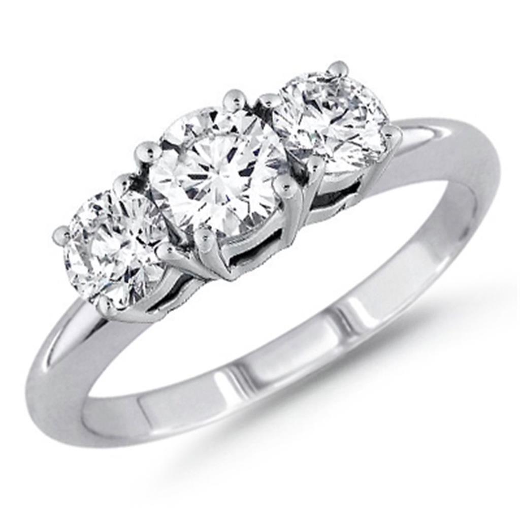 Round Cut Three Stone Diamond Wedding Ring Jewelry Three Stone Ring