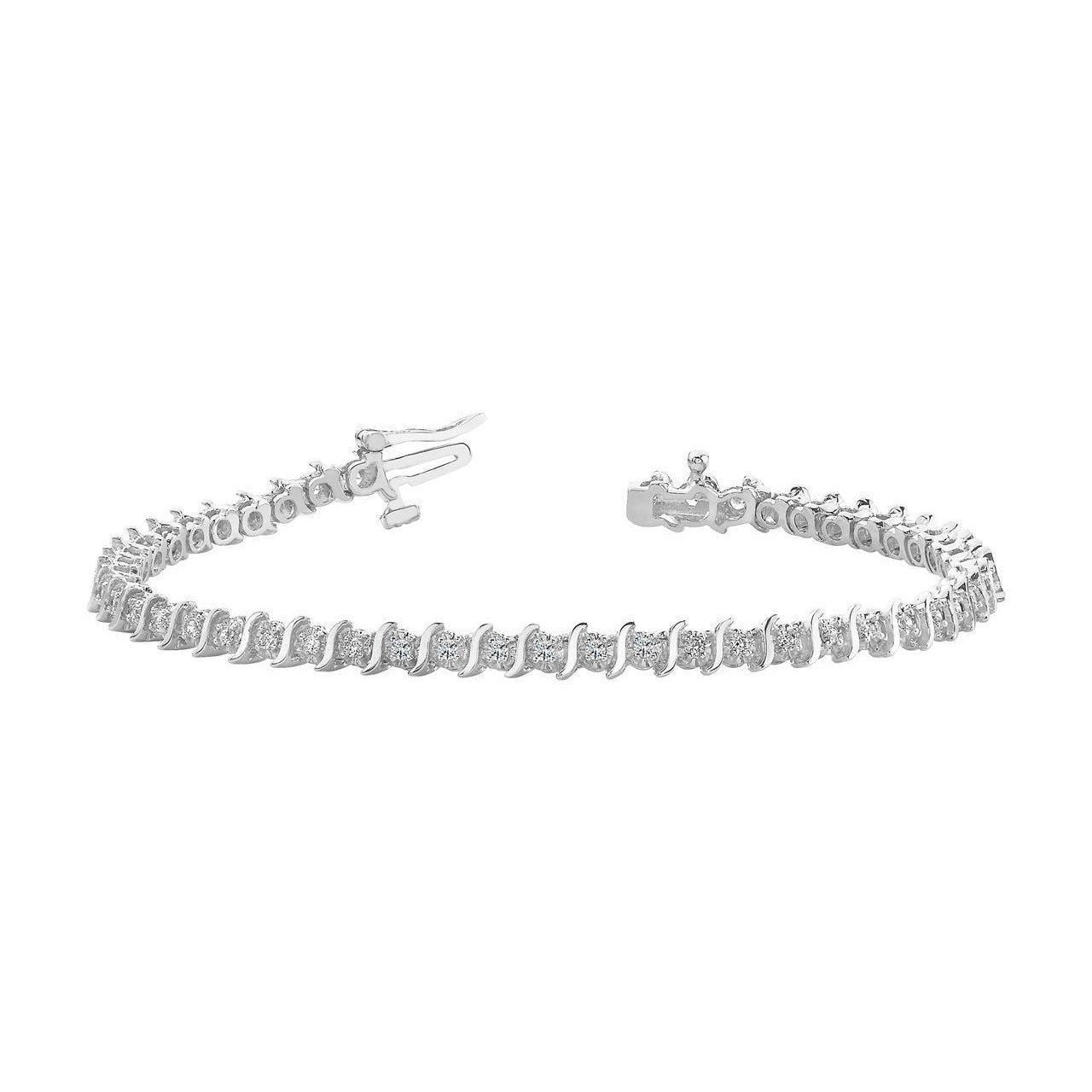 Round Cut White Gold Sparkling 5 Ct Diamonds Tennis Bracelet Tennis Bracelet