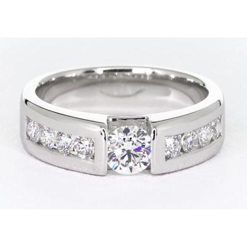 Round Diamond Anniversary Band Tension Set 1.50 Carats Band