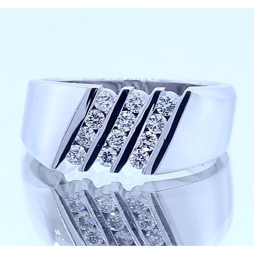 Round Diamond Anniversary Band Thick Shank White Gold 14K 1.20 Carats Band