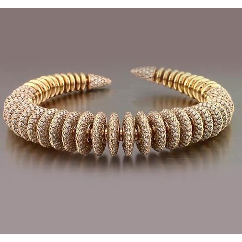 Round Diamond Bangle 19 Carats Yellow Gold 14K Jewelry New Bangle