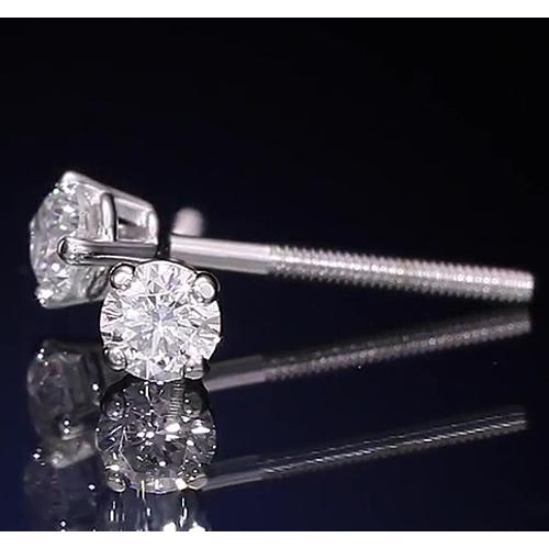 Round Diamond Basket Style Earring Studs 1.30 Carats Stud Earrings