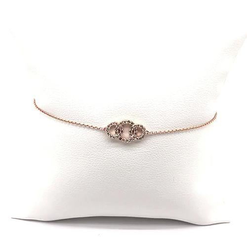 Round Diamond Bracelet 0.30 Rose Gold Jewelry 14K Tennis Bracelet