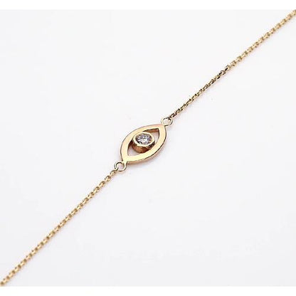 Round Diamond Bracelet 1 Carat Bezel Set Yellow Gold 14K Tennis Bracelet