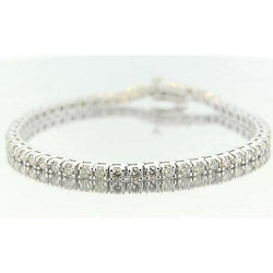 Genuine  Round Diamond Bracelet Prong Set 5.40 Carats White Gold