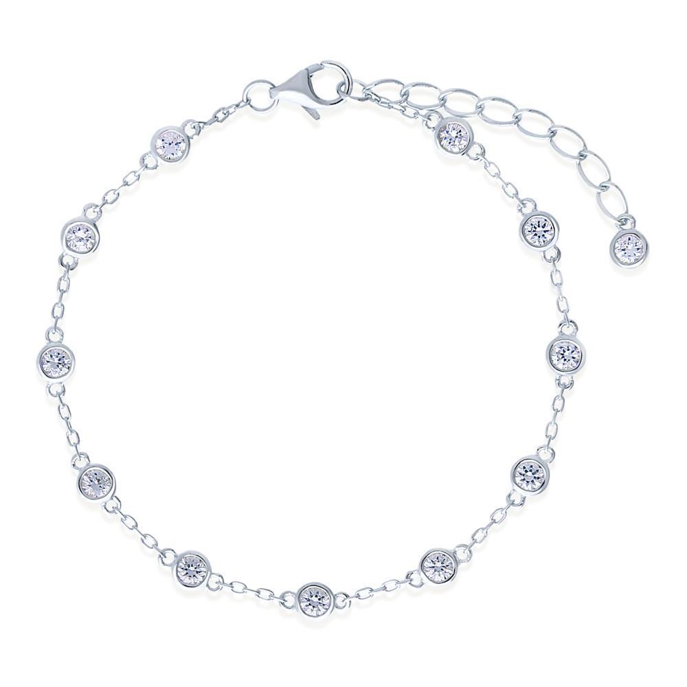 Round Diamond By The Yard White Gold 14K Chain Bracelet 3 Ct Chain Bracelet