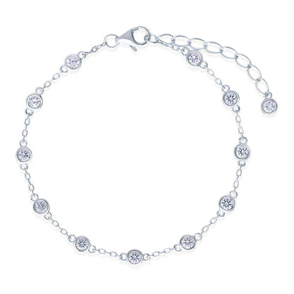 Round Diamond By The Yard White Gold 14K Chain Bracelet 3 Ct Chain Bracelet