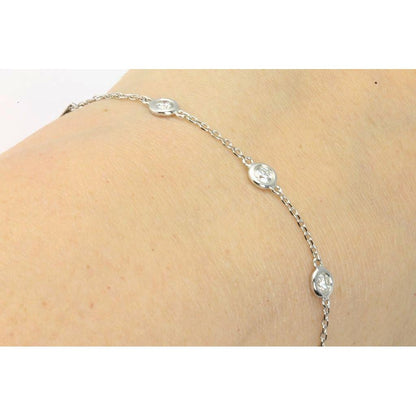 Round Diamond By The Yard White Gold 14K Tennis Bracelet 3 Ct Tennis Bracelet