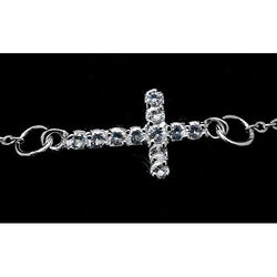 Round Diamond Cross Bracelet 3.30 Carats White Gold Jewelry New