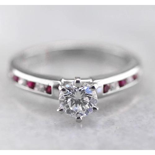 New High Quality Wedding Solitaire Ring with Accents White Gold Diamond