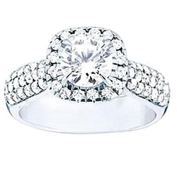 Natural  Round Diamond Halo Engagement Ring White Gold 2.25 Carats Jewelry
