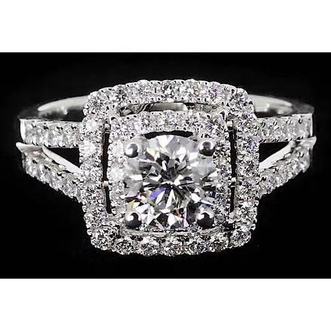 Round Diamond Halo Style Anniversary Ring Four Prong Vs1 F Halo Ring