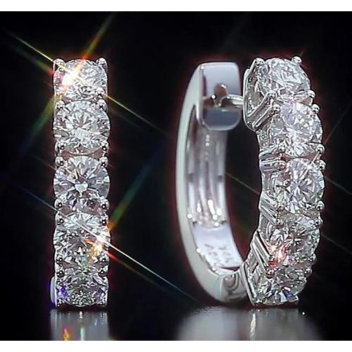 Round Diamond Hoop Earring 2 Carats Jewelry Vs1 F Hoop Earrings
