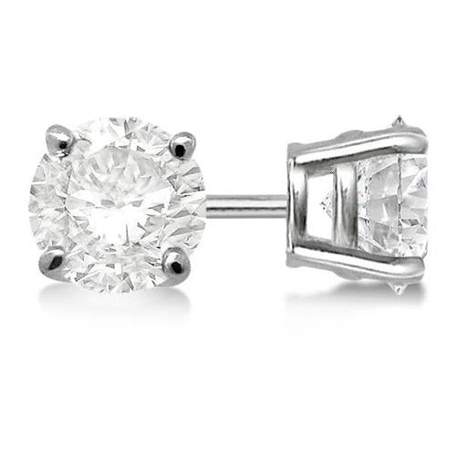 Round Diamond Ladies Stud Earring  White Gold Stud Earrings