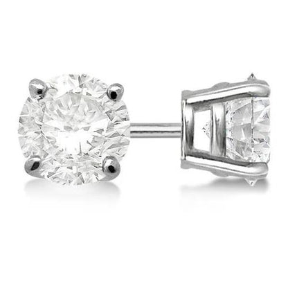 Round Diamond Ladies Stud Earring  White Gold Stud Earrings